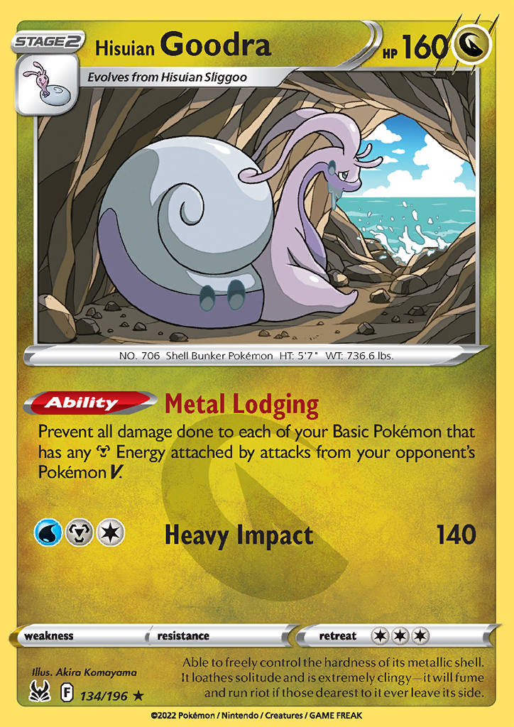 Hisuian Goodra - Reverse Holo - 134/196 - Lost Origin