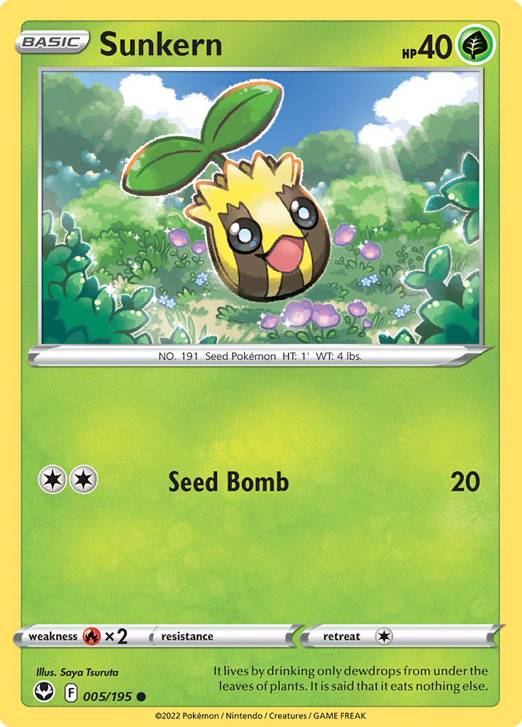 Sunkern - Reverse Holo - 005/195 - Silver Tempest