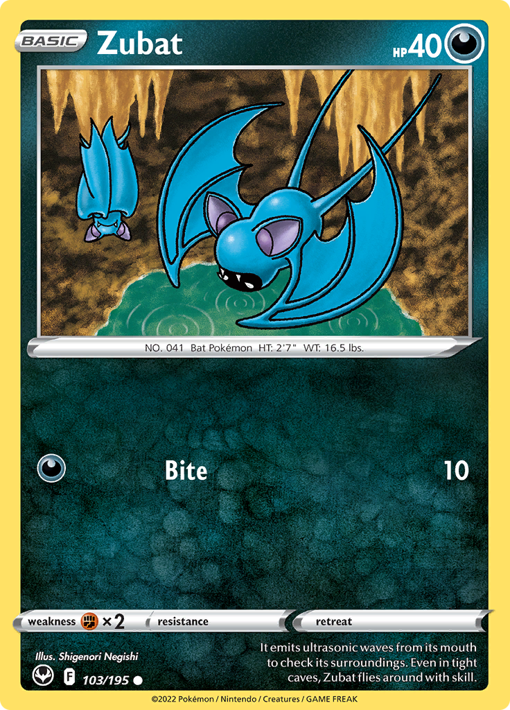 Zubat - Reverse Holo - 103/195 - Silver Tempest