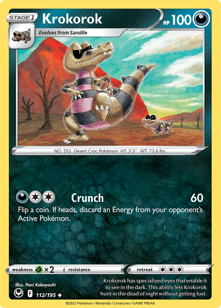 Krokorok - Reverse Holo - 112/195 - Silver Tempest