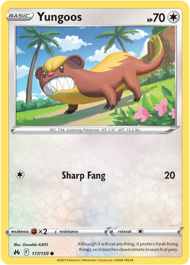 Yungoos - Reverse Holo - 117/159 - Crown Zenith
