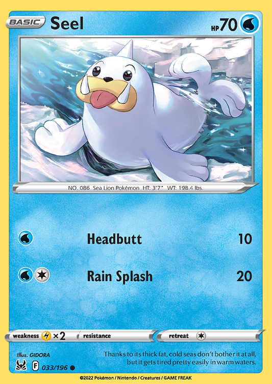 Seel - Reverse Holo - 033/196 - Lost Origin