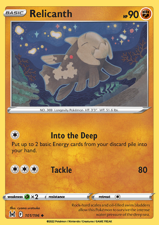 Relicanth - Reverse Holo - 101/196 - Lost Origin