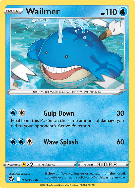 Wailmer - Reverse Holo - 037/195 - Silver Tempest