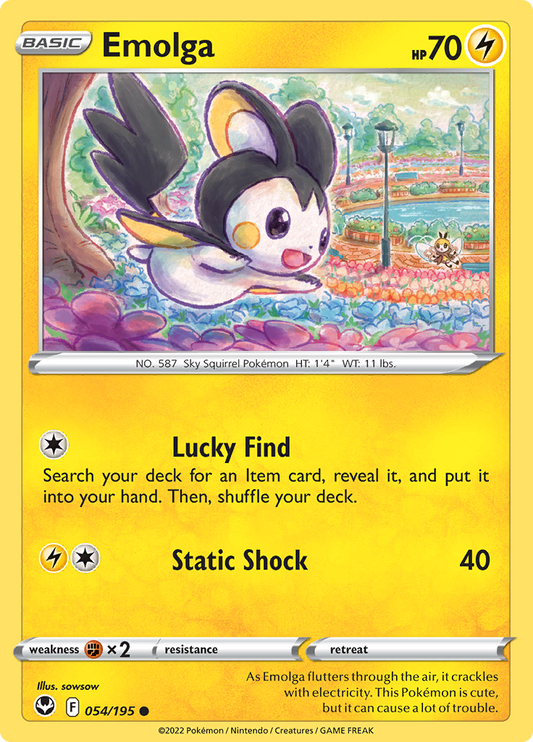 Emolga - Reverse Holo - 054/195 - Silver Tempest