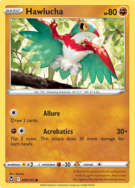 Hawlucha - Reverse Holo - 098/195 - Silver Tempest