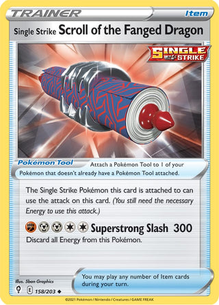 Single Strike Scroll of the Fanged Dragon - Reverse Holo - 158/203 - Evolving Skies