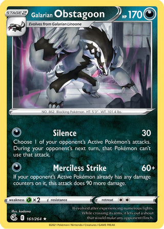 Galarian Obstagoon - Holo - 161/264 - Fusion Strike